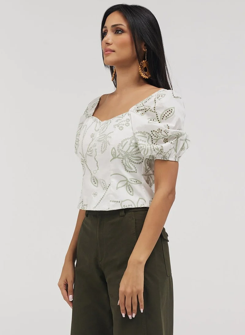 Zigzag Front Open Cutlon Top